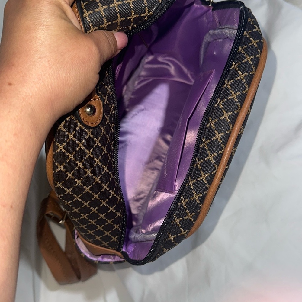 Elegant Brown and Black Patterned Women's Bag